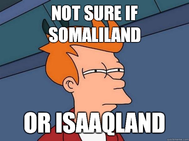 Not sure if somaliland or isaaqland  - Not sure if somaliland or isaaqland   Futurama Fry