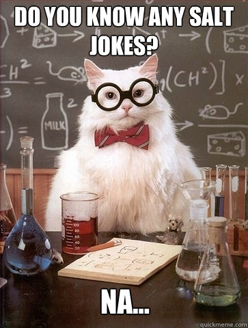 Do you know any Salt jokes? na... - Do you know any Salt jokes? na...  Chemistry Cat