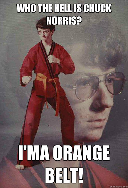 Who the hell is Chuck Norris? I'ma orange belt!  Karate Kyle