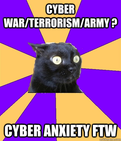 cyber war/terrorism/army ? cyber anxiety ftw  Anxiety Cat