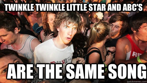 Twinkle twinkle little star and ABC's Are the same song  Sudden Clarity Clarence