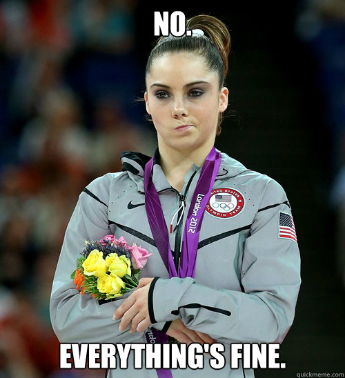 No. Everything's Fine.  McKayla Not Impressed