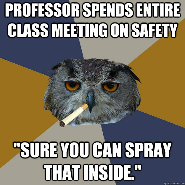 professor spends entire  class meeting on safety 