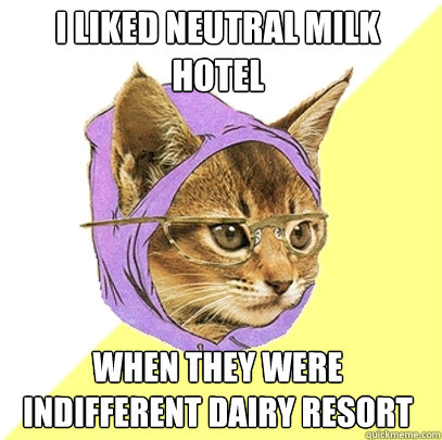 I liked Neutral Milk Hotel when they were indifferent Dairy Resort  Hipster Kitty