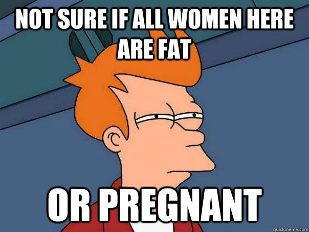 Not sure if all women here are fat Or pregnant  Futurama Fry