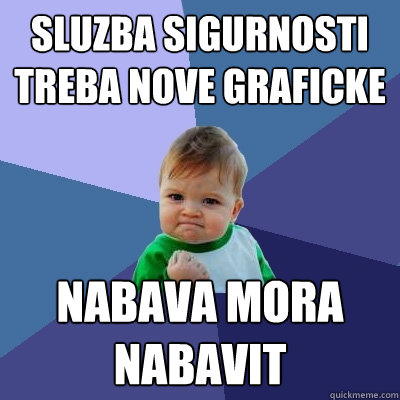 Sluzba sigurnosti treba nove graficke nabava mora nabavit  Success Kid