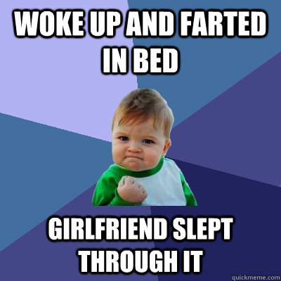 woke up and farted in bed girlfriend slept through it  Success Kid