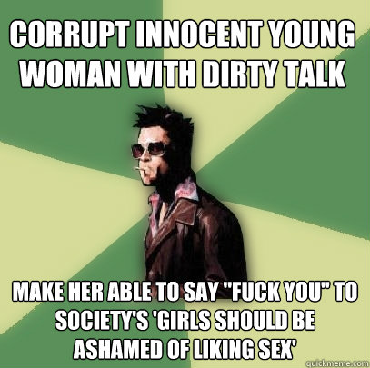 corrupt innocent young woman with dirty talk make her able to say 