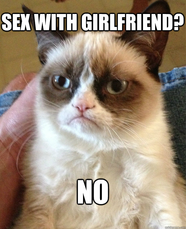 SEX WITH GIRLFRIEND? NO - SEX WITH GIRLFRIEND? NO  Grumpy Cat