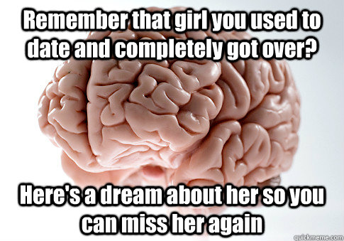 Remember that girl you used to date and completely got over? Here's a dream about her so you can miss her again  Scumbag Brain