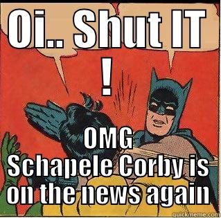 OI.. SHUT IT ! OMG SCHAPELE CORBY IS ON THE NEWS AGAIN Slappin Batman