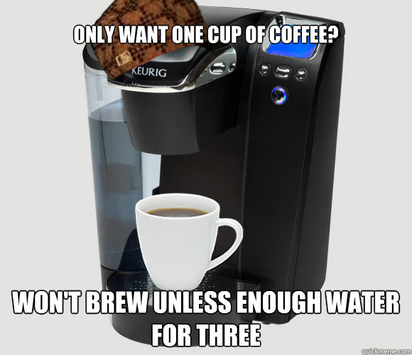 only want one cup of coffee? Won't brew unless enough water for three  