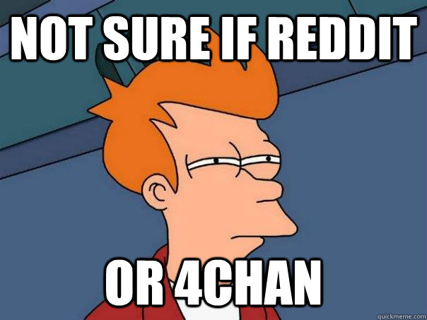 Not sure if reddit or 4chan  Futurama Fry