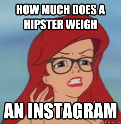 How much does a Hipster weigh an instagram  Hipster Ariel