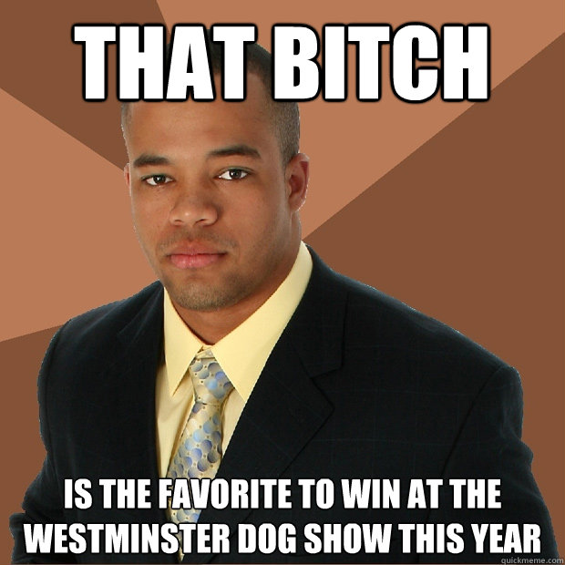 That bitch is the favorite to win at the westminster dog show this year  Successful Black Man