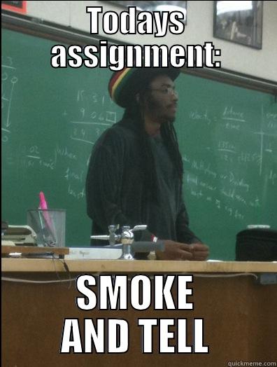 TODAYS ASSIGNMENT: SMOKE AND TELL Rasta Science Teacher