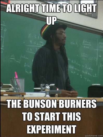 Alright time to light up the bunson burners to start this experiment  Rasta Science Teacher