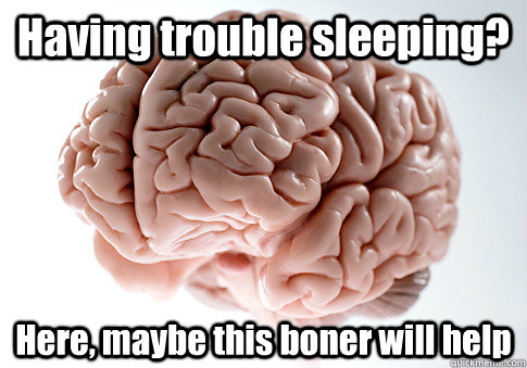 Having trouble sleeping? Here, maybe this boner will help   Scumbag Brain