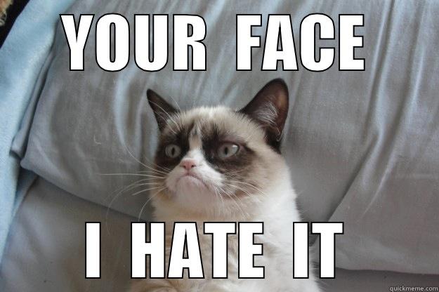 YOUR  FACE I  HATE  IT Grumpy Cat