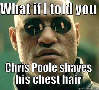 Chris poole - WHAT IF I TOLD YOU  CHRIS POOLE SHAVES HIS CHEST HAIR Matrix Morpheus