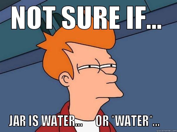 NOT SURE IF... JAR IS WATER...      OR *WATER*...    Futurama Fry