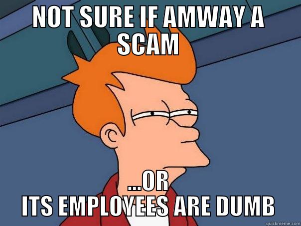 NOT SURE IF AMWAY A SCAM ...OR ITS EMPLOYEES ARE DUMB Futurama Fry