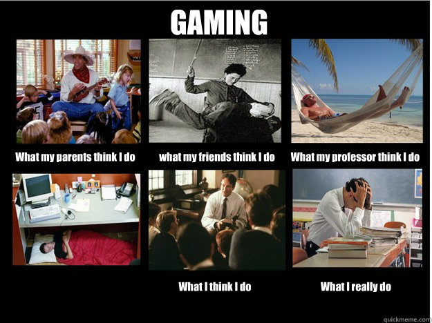 GAMING What my parents think I do what my friends think I do What my professor think I do What I think I do What I really do  What People Think I Do