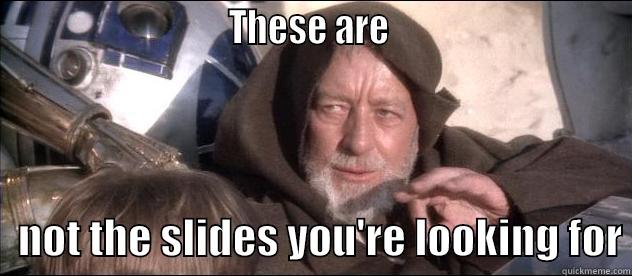 Not the Slides -                             THESE ARE                                 NOT THE SLIDES YOU'RE LOOKING FOR Misc