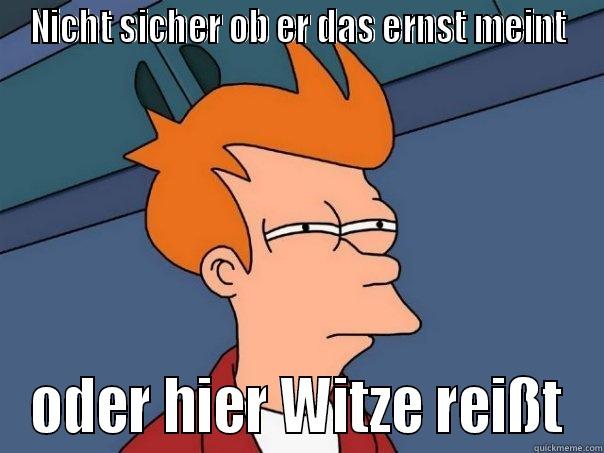 NICHT SICHER OB ER DAS ERNST MEINT ODER HIER WITZE REISST Futurama Fry