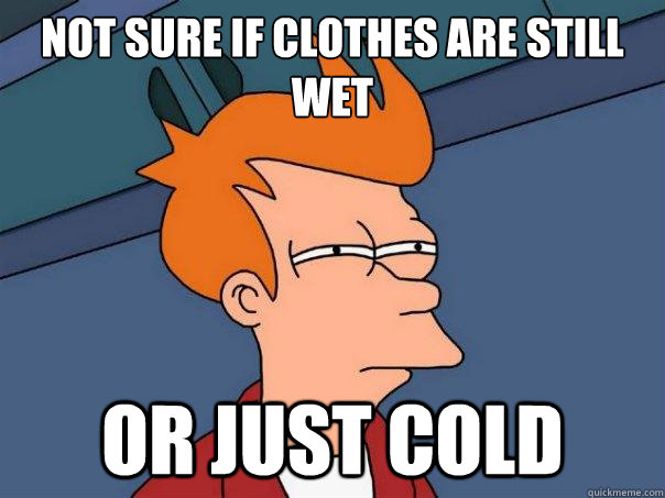 Not sure if clothes are still wet or just cold  Futurama Fry