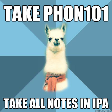 take phon101 take all notes in IPA  Linguist Llama