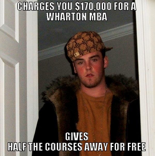 CHARGES YOU $170,000 FOR A WHARTON MBA GIVES HALF THE COURSES AWAY FOR FREE Scumbag Steve