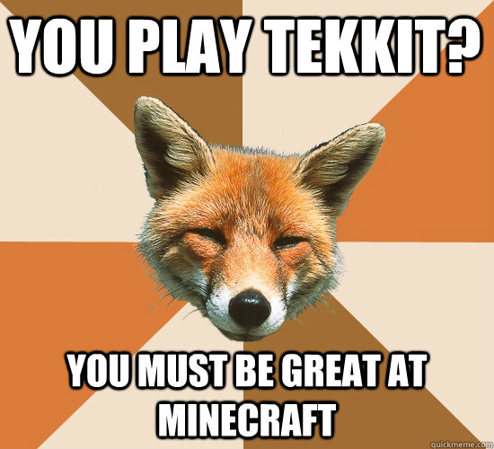 you play tekkit? you must be great at minecraft  Condescending Fox