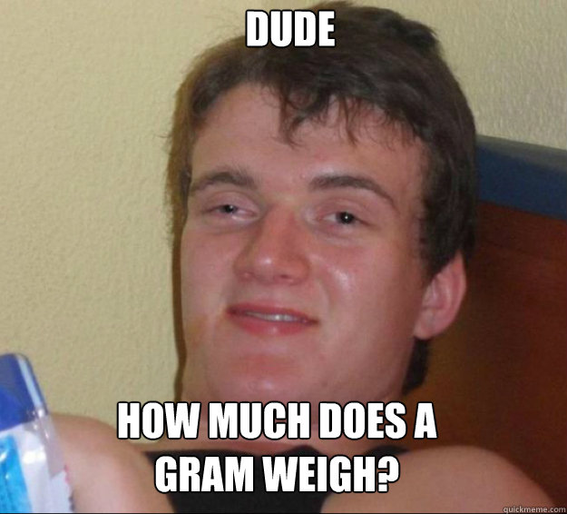 dude how much does a
gram weigh? - dude how much does a
gram weigh?  10guy