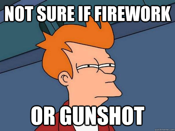 Not sure if firework Or gunshot - Not sure if firework Or gunshot  Futurama Fry