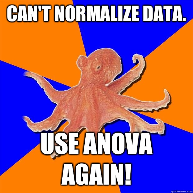 Can't normalize data. USE ANOVA AGAIN!  Online Diagnosis Octopus