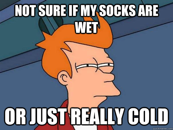 not sure if my socks are wet or just really cold  Futurama Fry