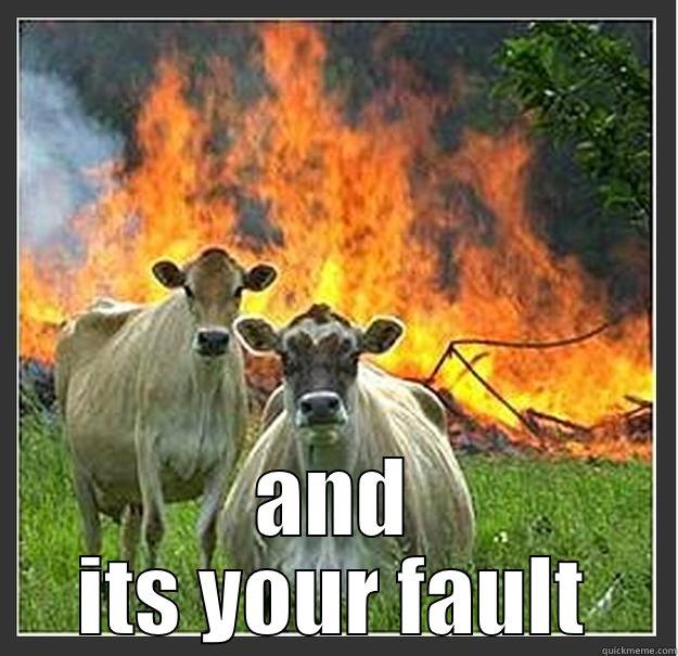 when the partner science project goes wrong -  AND ITS YOUR FAULT Evil cows