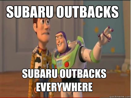 Subaru outbacks subaru outbacks everywhere  woody and buzz