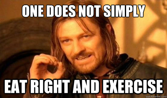 One Does Not Simply Eat right and exercise  Boromir