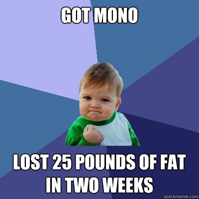 Got mono lost 25 pounds of fat in two weeks  Success Kid