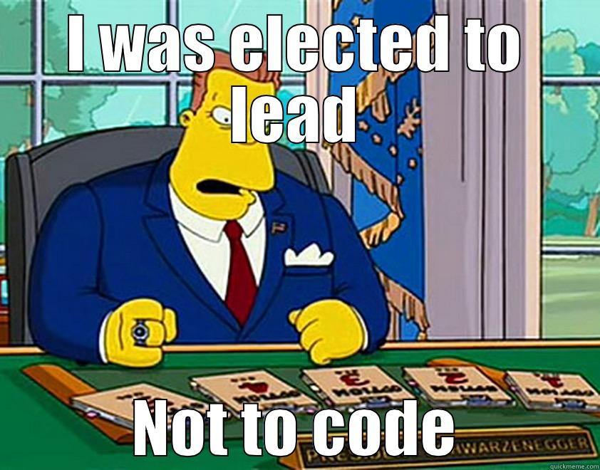 I WAS ELECTED TO LEAD NOT TO CODE Misc