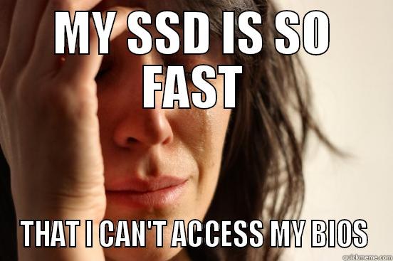 MY SSD IS SO FAST THAT I CAN'T ACCESS MY BIOS First World Problems