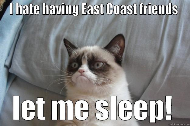 I HATE HAVING EAST COAST FRIENDS LET ME SLEEP! Grumpy Cat