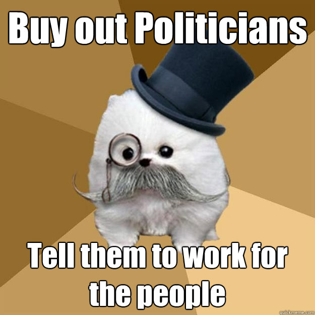 Buy out Politicians Tell them to work for the people - Buy out Politicians Tell them to work for the people  Philanthropist Pomeranian