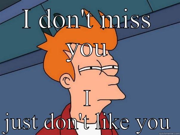 I DON'T MISS YOU I JUST DON'T LIKE YOU Futurama Fry