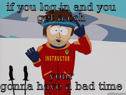 IF YOU LOG IN AND YOU GET A CSH YOUR GONNA HAVE A BAD TIME Bad Time