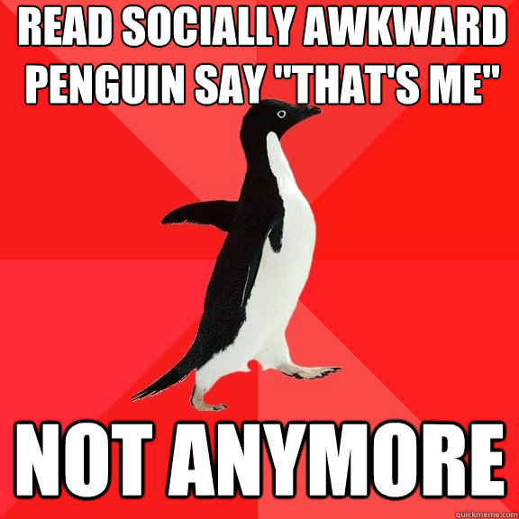 Read socially awkward penguin say 