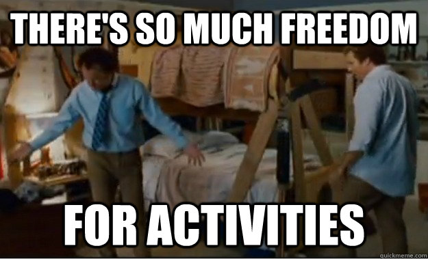 There's so much freedom for activities  Stepbrothers Activities