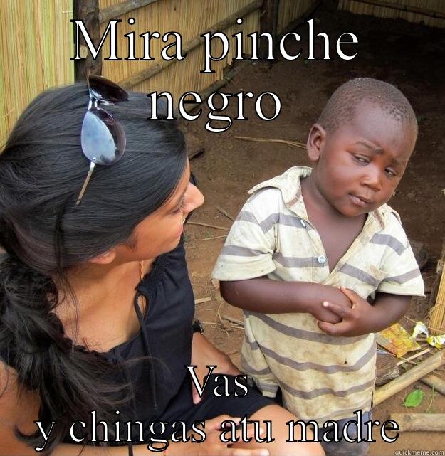 MIRA PINCHE NEGRO VAS Y CHINGAS ATU MADRE Skeptical Third World Kid